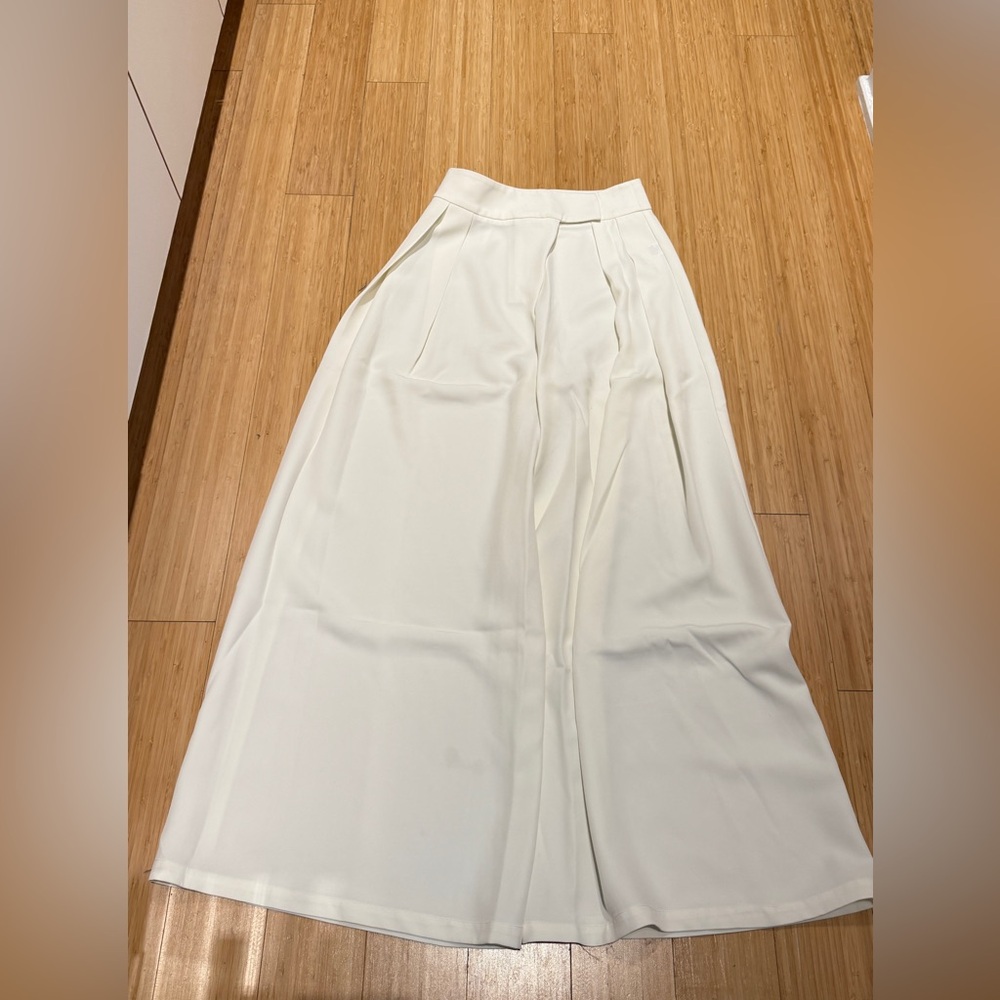 Elegant Cream Wide-Leg Pants